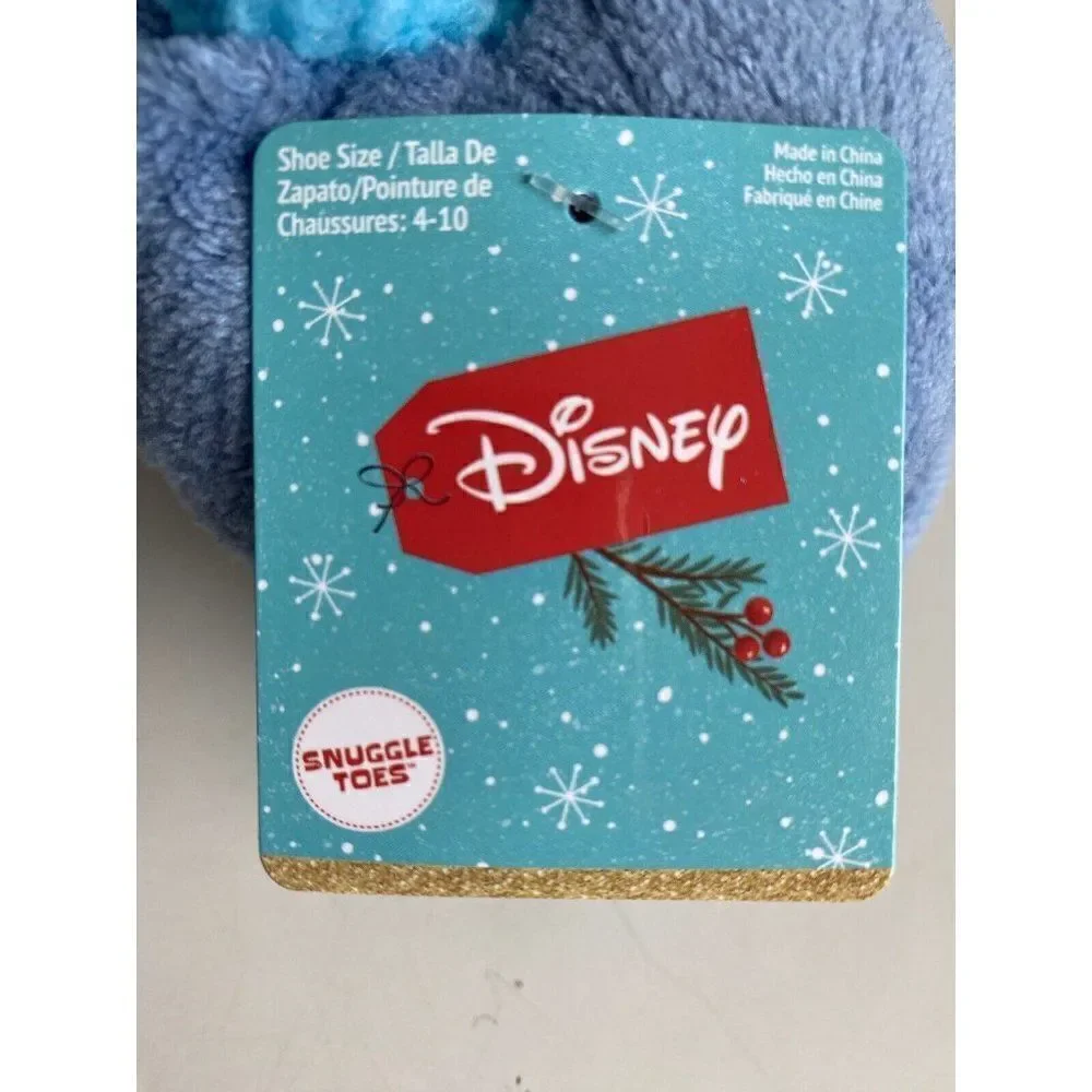 Disney Stitch Slipper Cozy Socks‎ Snuggle Toes Disney Christmas Winter Santa Hat